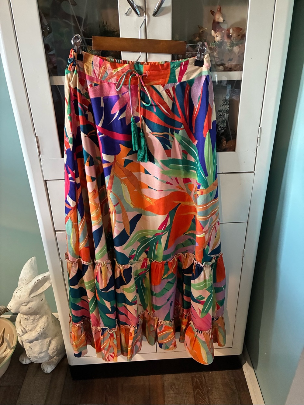 Moon Orchid sz M Tropical Print Maxi Skirt - Multicolor euc